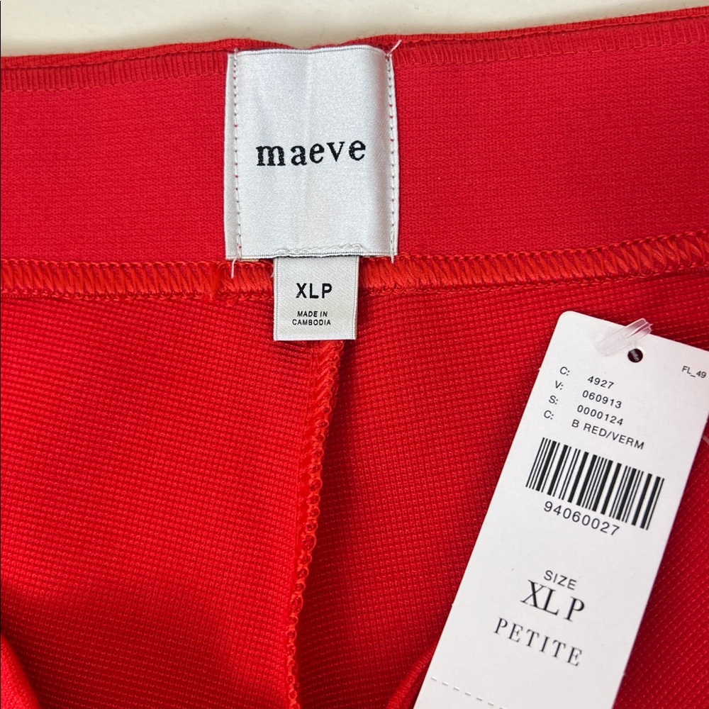NWT Anthropologie Maeve The Margot Kick Flare Cropped Textured Red Pants XLP - Picture 7 of 11